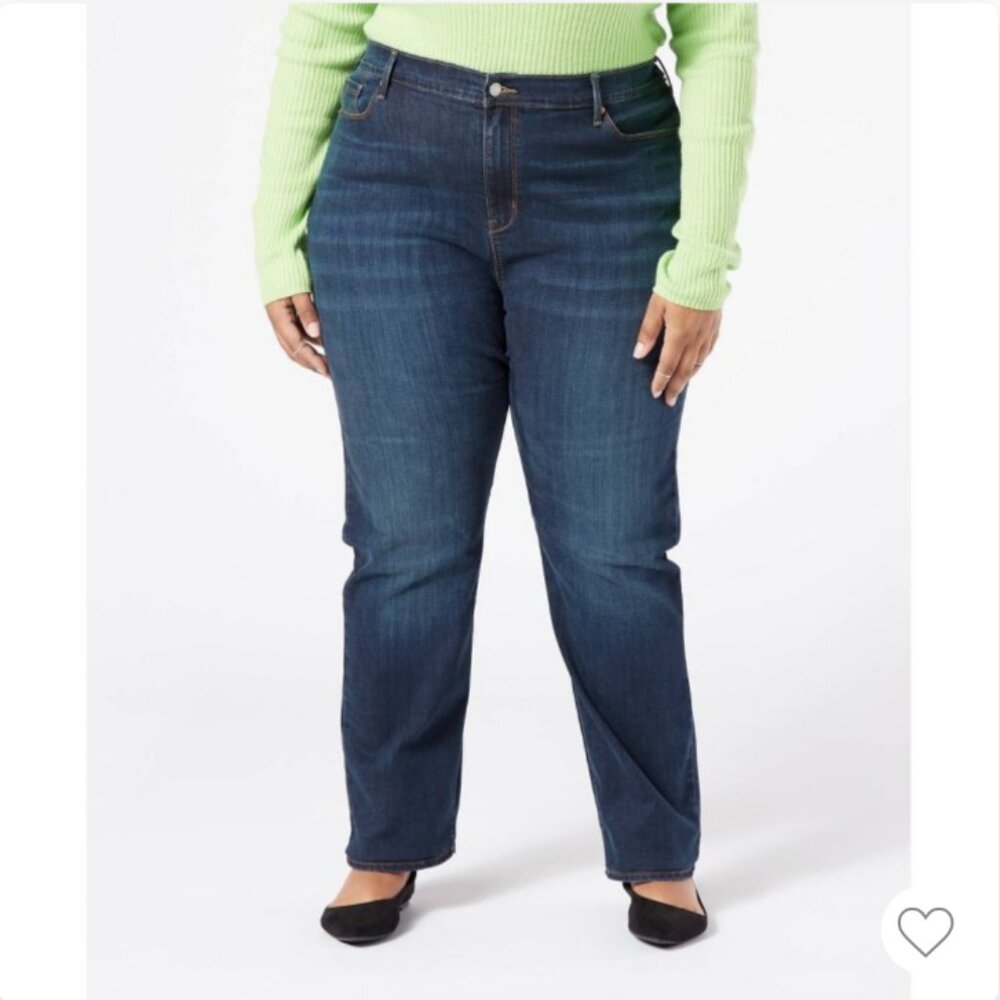 Denizen from Levi's Women's Plus Size High-Rise Straight Jeans - Disco Queen 26